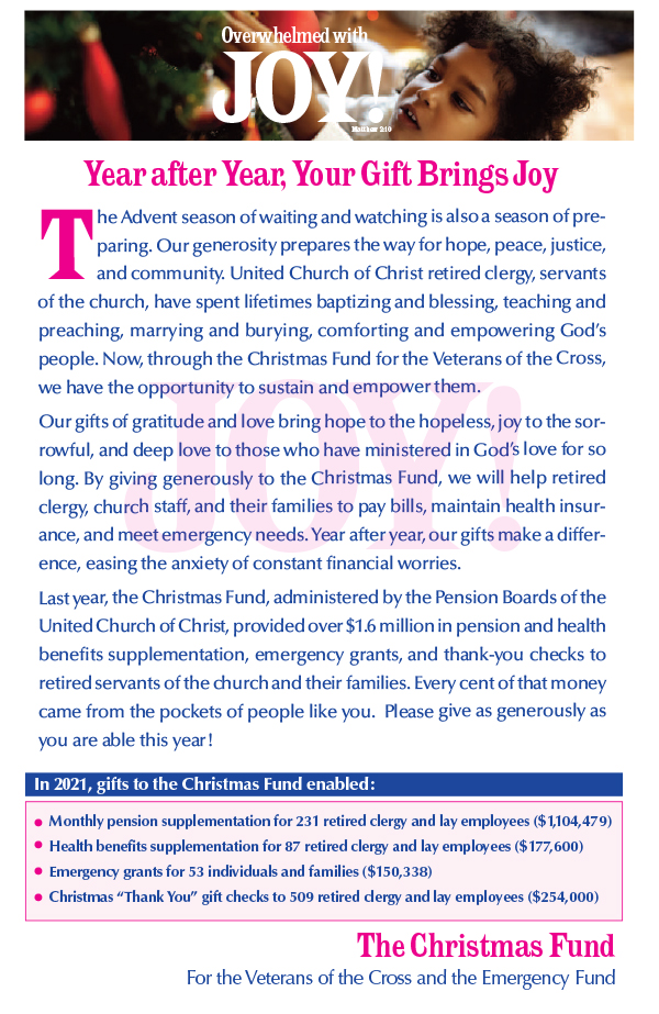 2022 Christmas Fund Bulletin Insert 1